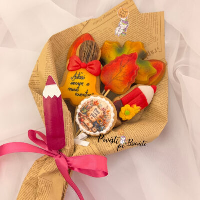 Buchet din turtă dulce pentru prima zi de școală + Broșă