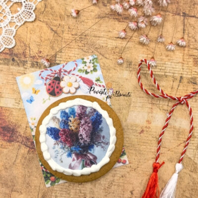Turta dulce Martisor cu ravas - Zambile