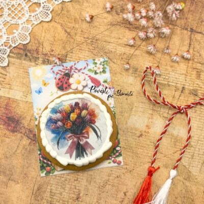 Turta dulce Martisor cu ravas - Lalele