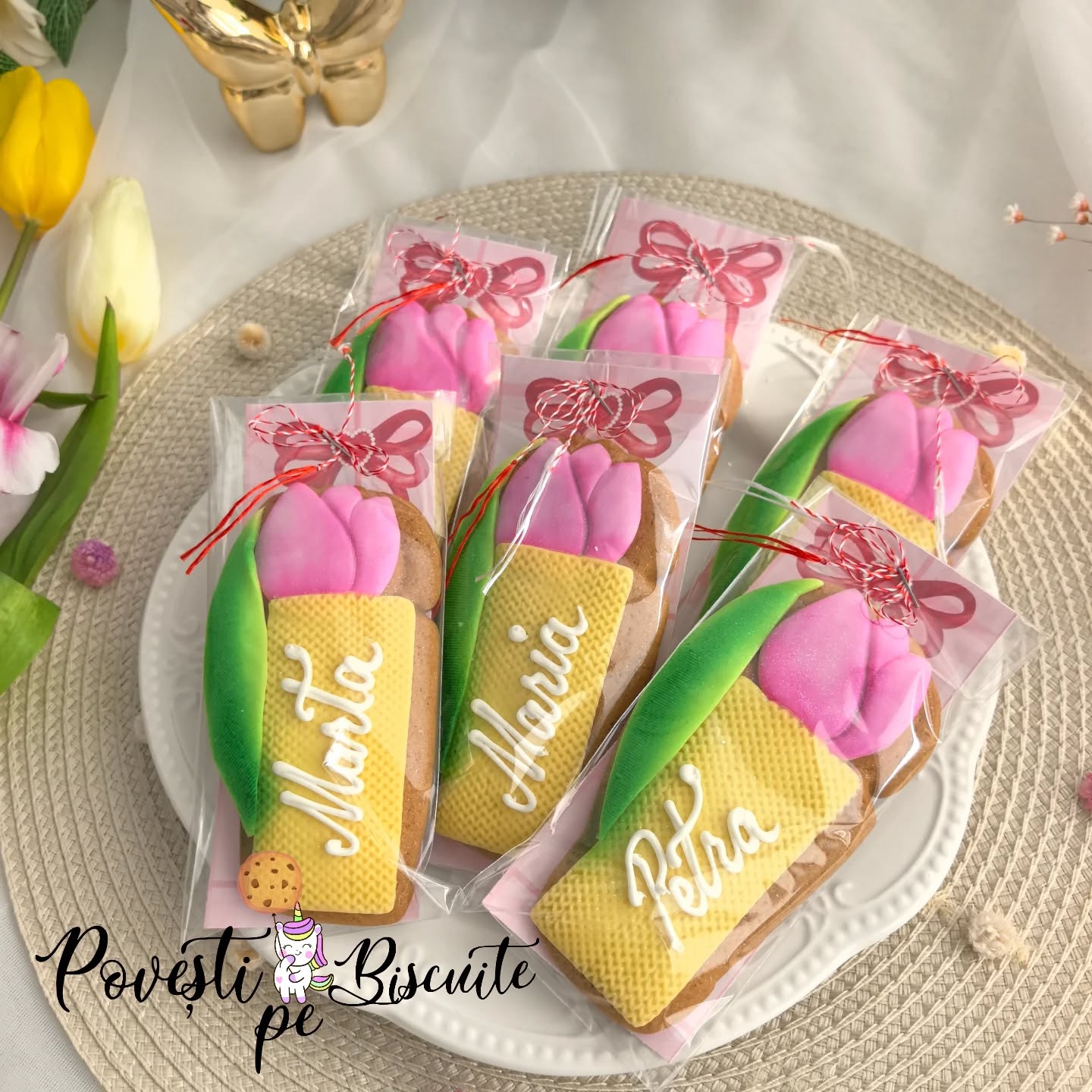 Turta dulce martisor Flori de primavara cu nume - imagine 8