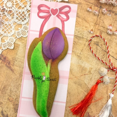 Martisor Boboc lalea mov din turta dulce