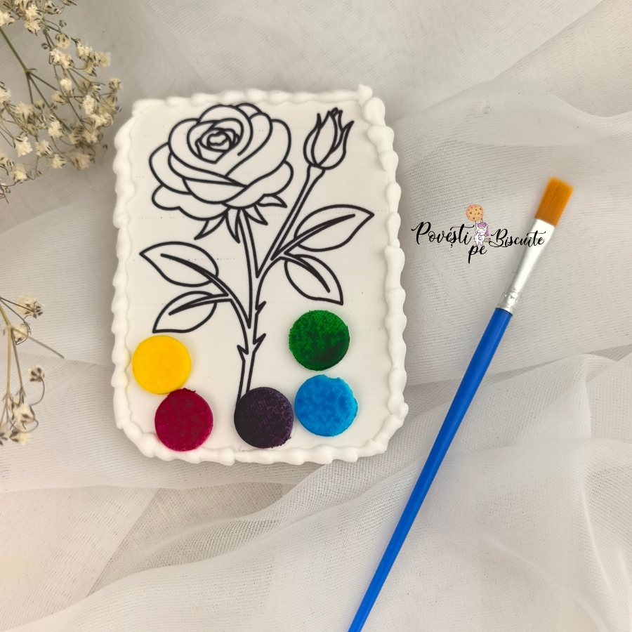 Kit pictura pe turta dulce - Flori - imagine 4