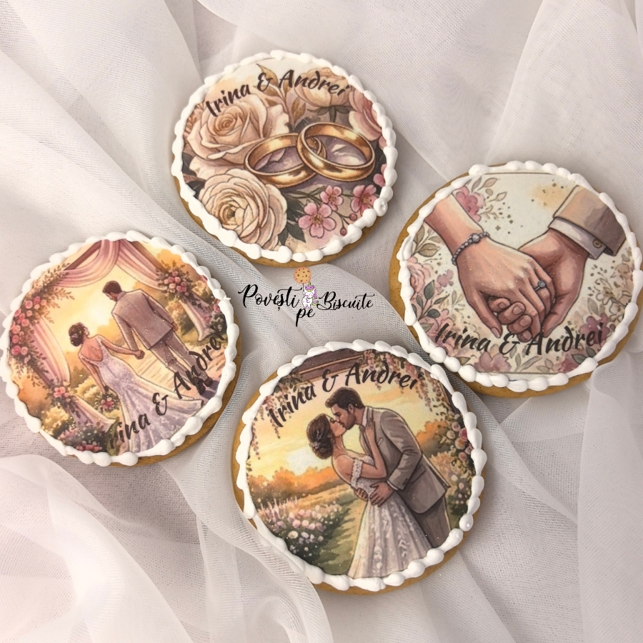 Marturii turta dulce pentru nunta personalizate 6cm - 20buc - imagine 3