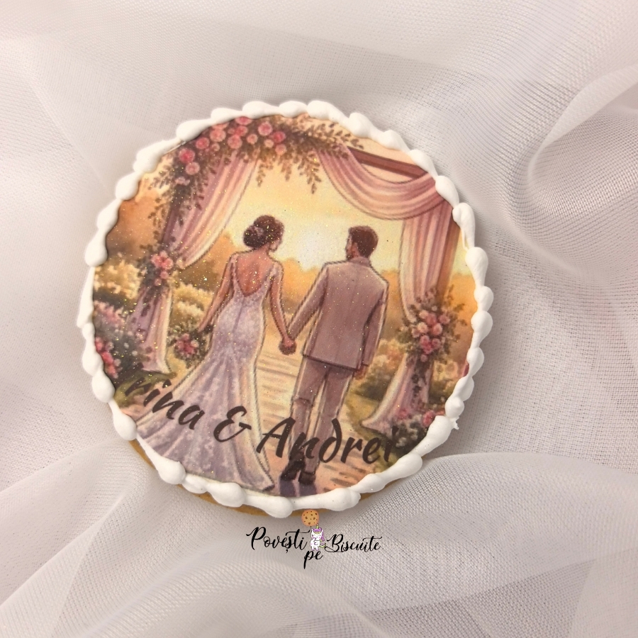 Marturii turta dulce pentru nunta personalizate 6cm - 20buc - imagine 8