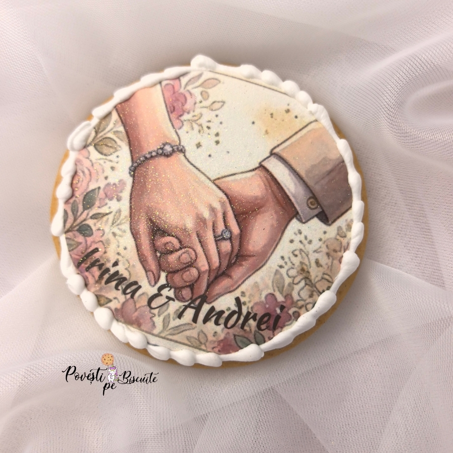 Marturii turta dulce pentru nunta personalizate 6cm - 20buc - imagine 6