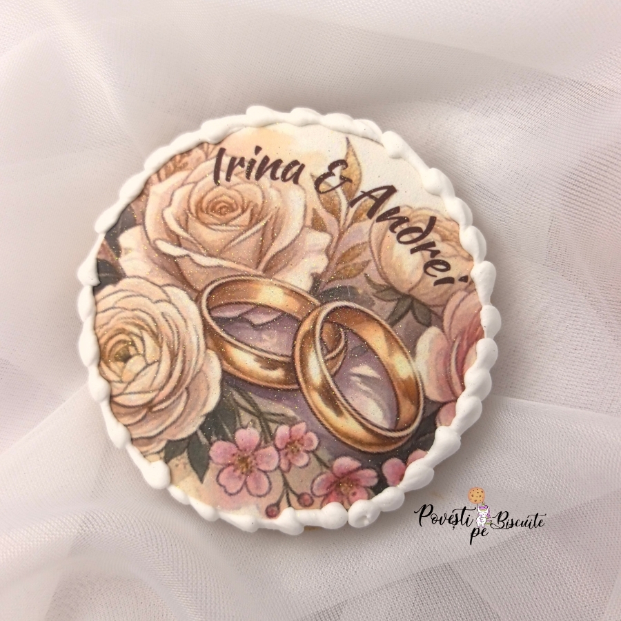 Marturii turta dulce pentru nunta personalizate 6cm - 20buc - imagine 5