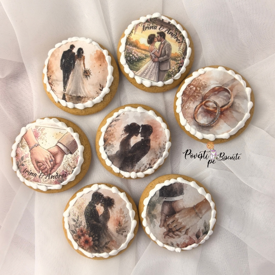 Marturii turta dulce pentru nunta personalizate 6cm - 20buc